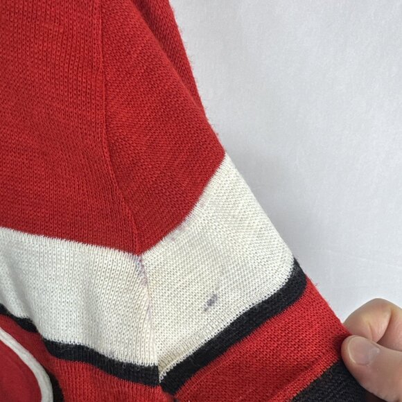Vintage Wool Curling Sweater Bowie PALM Clover Brand Zip Canada Men’s M - Picture 2 of 7